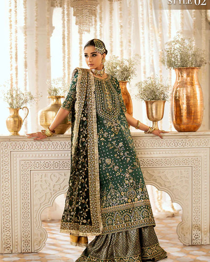 Damini | Green Net Embellished Dress