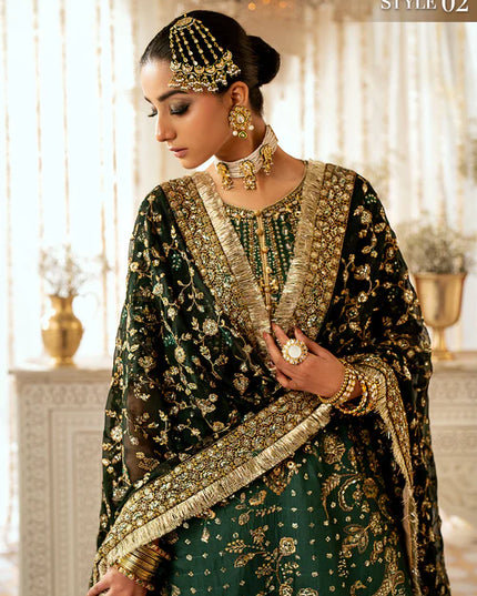 Damini | Green Net Embellished Dress