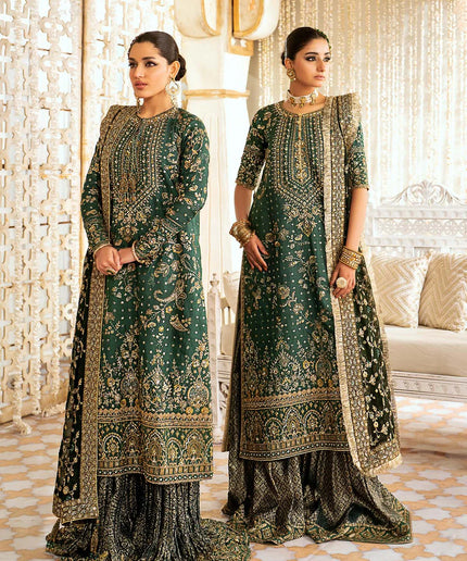 Damini | Green Net Embellished Dress
