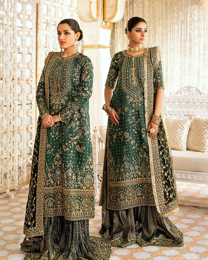 Damini | Green Net Embellished Dress