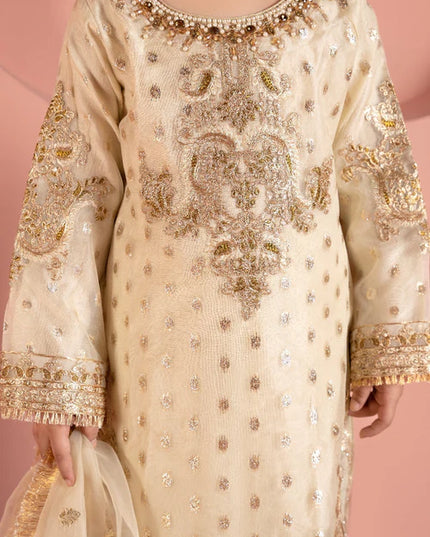 Jahan | Girls Cream Organza Gharara
