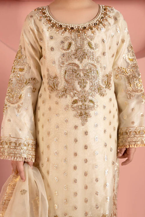 Jahan | Girls Cream Organza Gharara