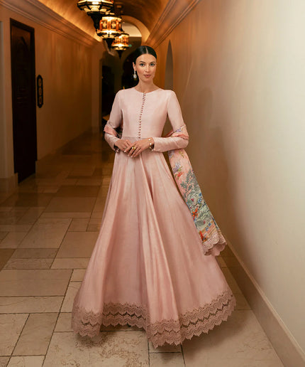 Faiza Saqlain | Floral Printed Silk Pishwas