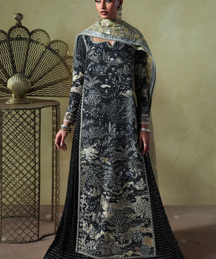 Zyra | Black Printed Hand Embellished Sharara