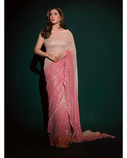 Samira | Beige Silk Embellished Saree