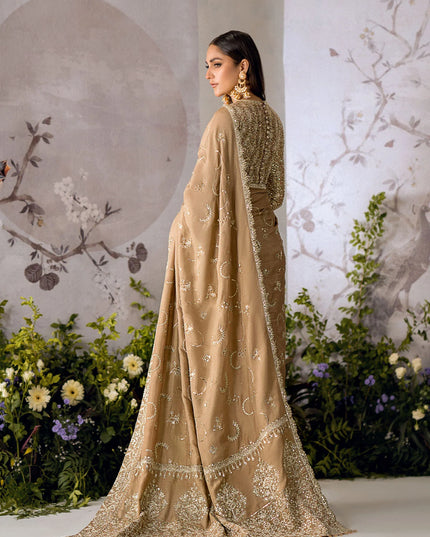 Umber | Embroidered Net Luxury Silk Saree