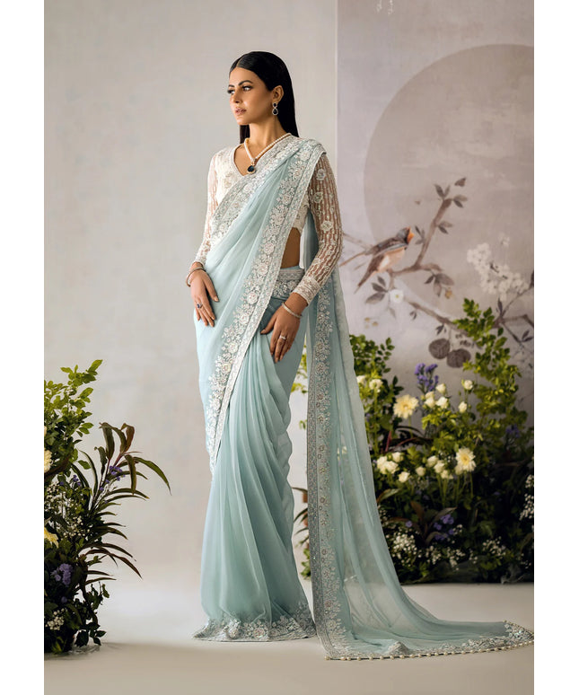 Sitara | Festive Wear Embroidered Chiffon Saree