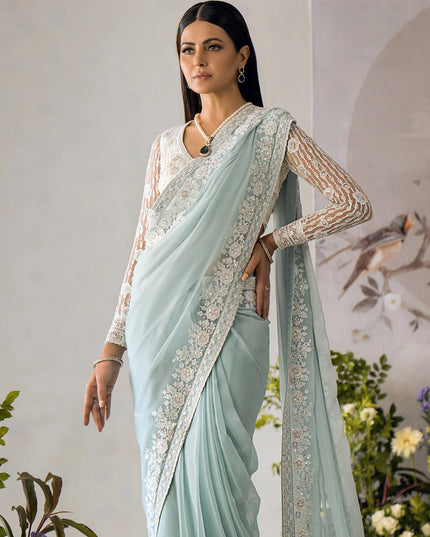 Sitara | Festive Wear Embroidered Chiffon Saree
