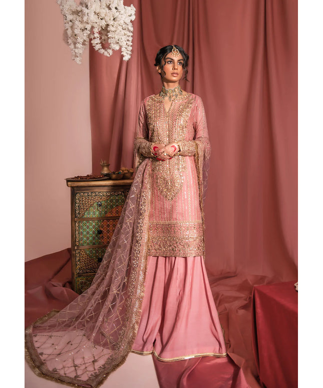 Kaneez | Pink Silk Embellished Sharara