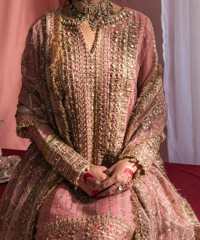 Kaneez | Pink Silk Embellished Sharara