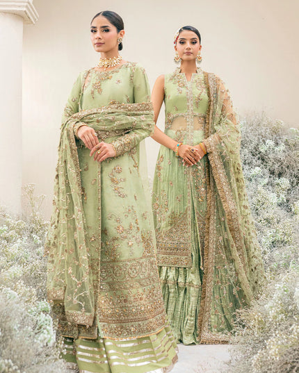 Manno | Green Organza Embellished Dress