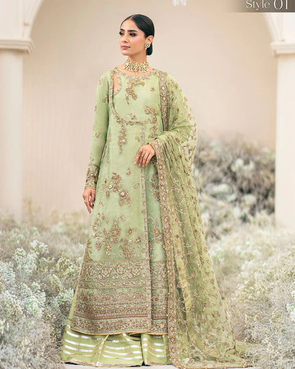 Manno | Green Organza Embellished Dress