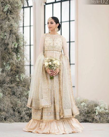 Geet | Ivory Wedding Chiffon Embellished Lehenga