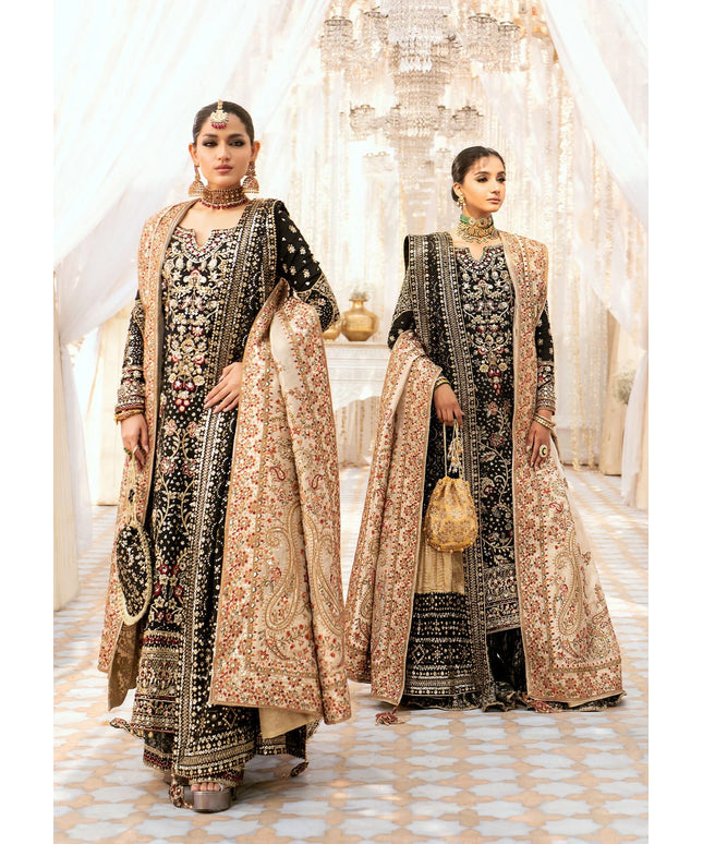Ash | Black Embroidered Embellished Medium Silk Dress