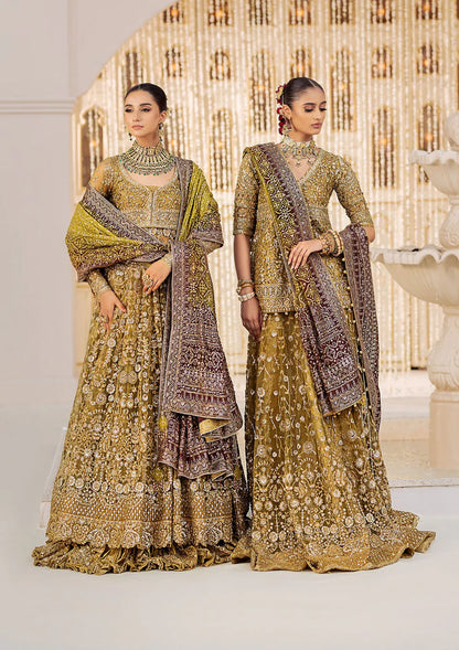 Nora | Olive Embroidered Embellished Lehenga
