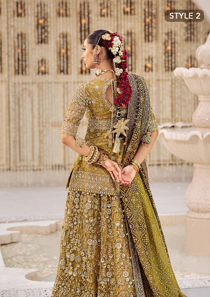 Nora | Olive Embroidered Embellished Lehenga