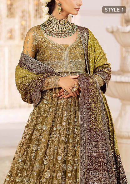 Nora | Olive Embroidered Embellished Lehenga