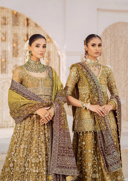 Nora | Olive Embroidered Embellished Lehenga