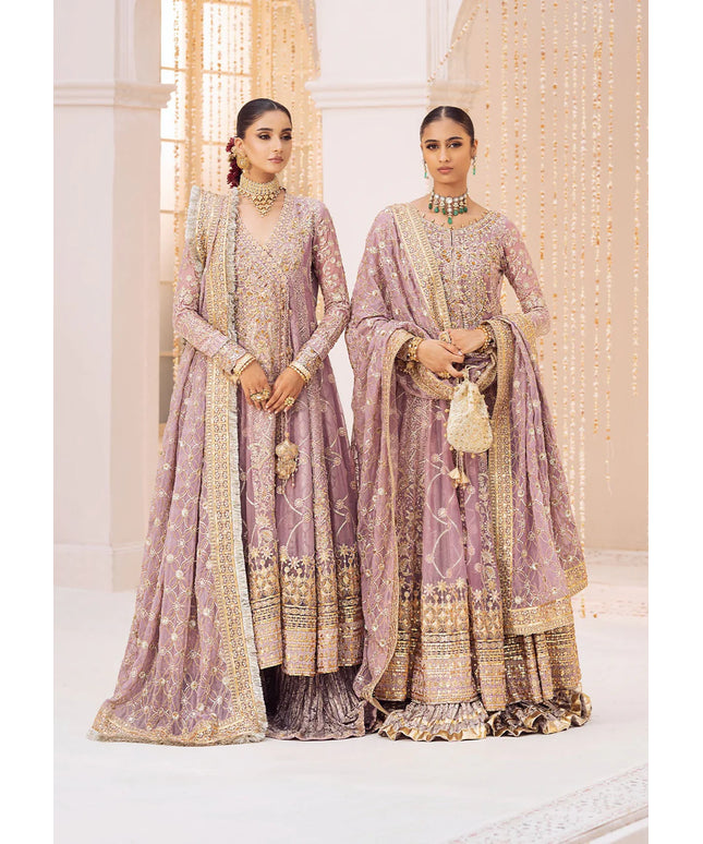 Sabiha | Amethyst Wedding Chiffon Embellished Sharara