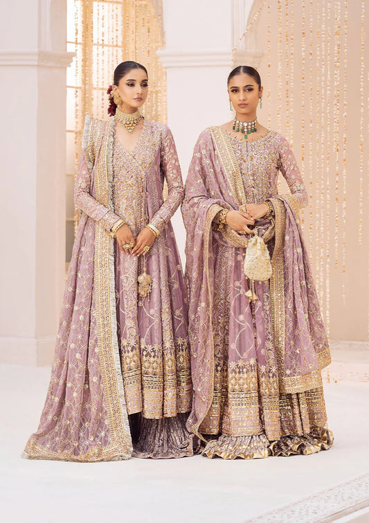 Sabiha | Amethyst Wedding Chiffon Embellished Sharara