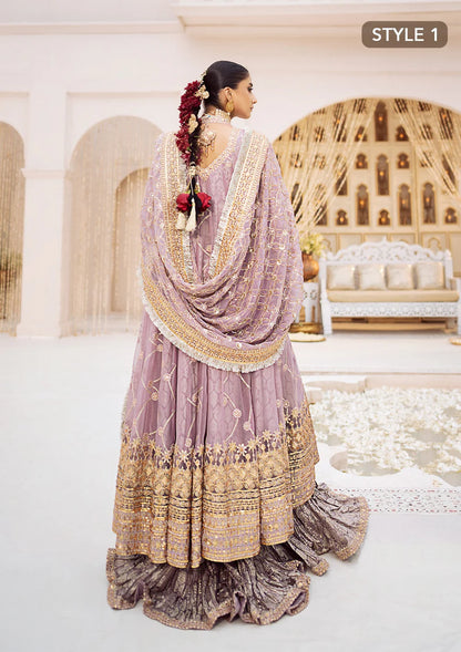 Sabiha | Amethyst Wedding Chiffon Embellished Sharara