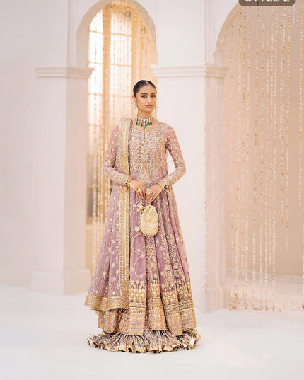 Sabiha | Amethyst Wedding Chiffon Embellished Sharara
