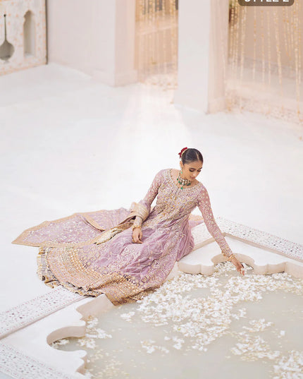 Sabiha | Amethyst Wedding Chiffon Embellished Sharara