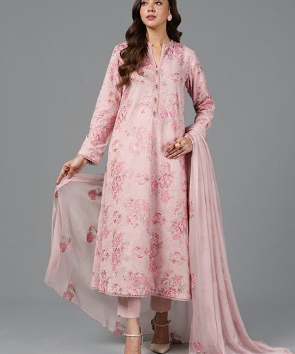 3 Piece | Embroidered Floral Karandi Lawn Dress