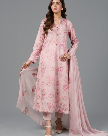 3 Piece | Embroidered Floral Karandi Lawn Dress