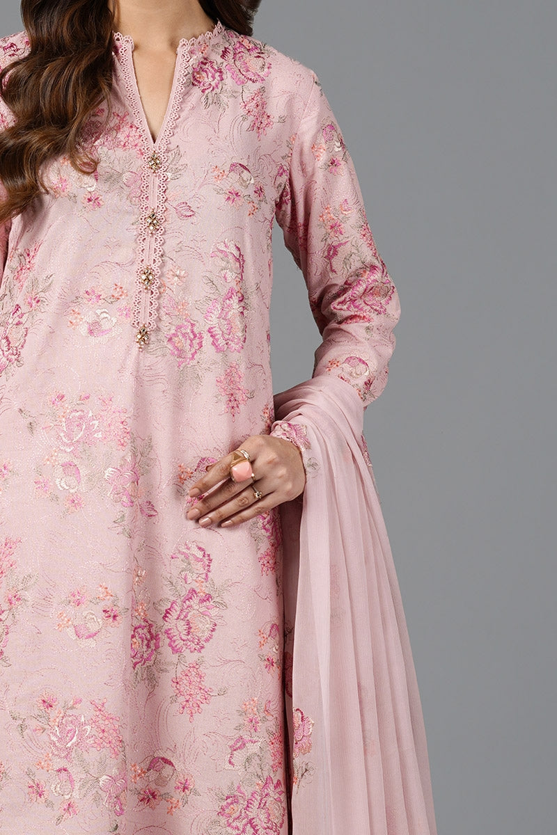 3 Piece | Embroidered Floral Karandi Lawn Dress
