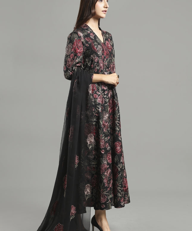 3 Piece | Embroidered Floral Karandi Lawn Dress