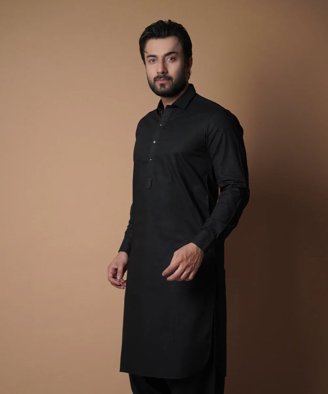 Jet Black Shalwaar Kameez