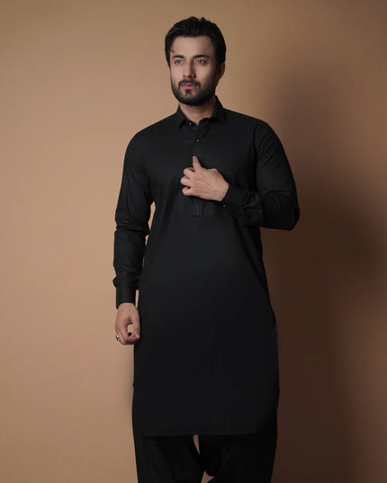 Jet Black Shalwaar Kameez