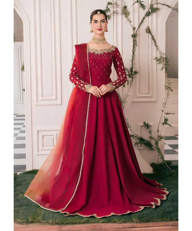Nora | Red RawSilk Embellished Lehenga