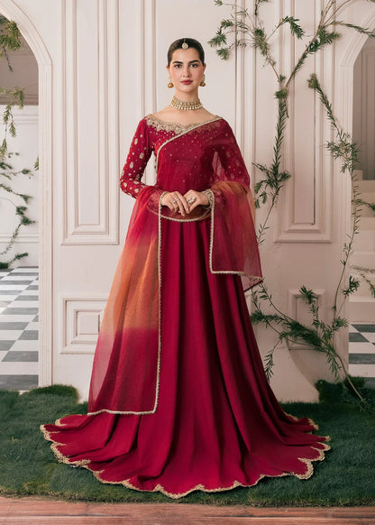 Nora | Red RawSilk Embellished Lehenga