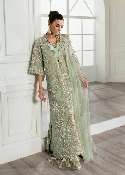 Saira Shakira | Aqua Organza Embellished Sharara