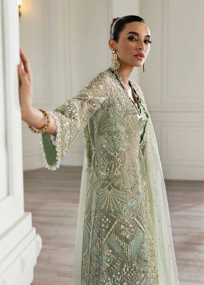 Saira Shakira | Aqua Organza Embellished Sharara