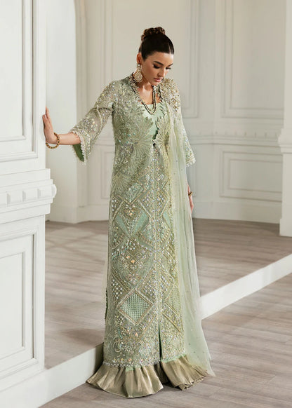 Saira Shakira | Aqua Organza Embellished Sharara