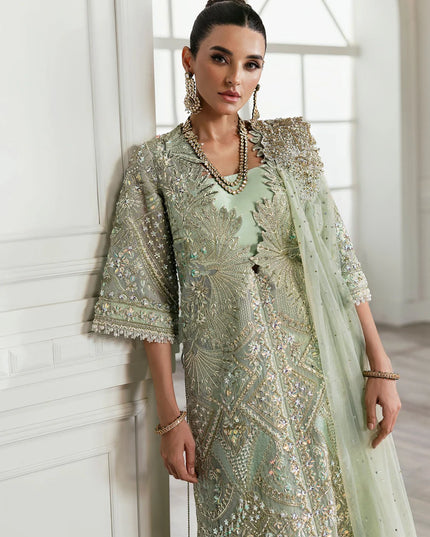 Saira Shakira | Aqua Organza Embellished Sharara