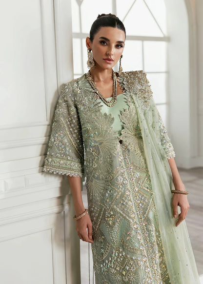 Saira Shakira | Aqua Organza Embellished Sharara