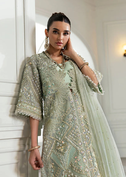 Saira Shakira | Aqua Organza Embellished Sharara
