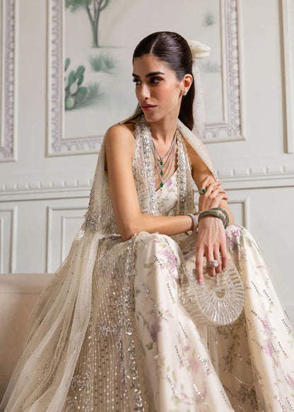 Saira Shakira | Ivory Tulle Embellished Sharara