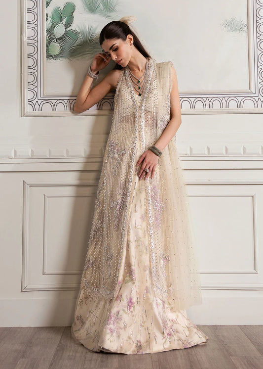 Saira Shakira | Ivory Tulle Embellished Sharara