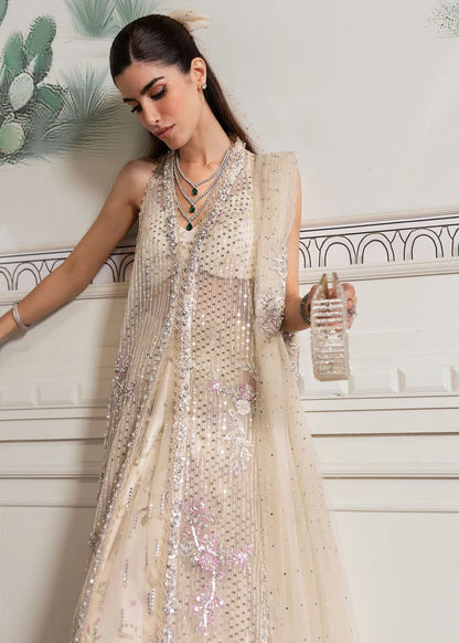 Saira Shakira | Ivory Tulle Embellished Sharara