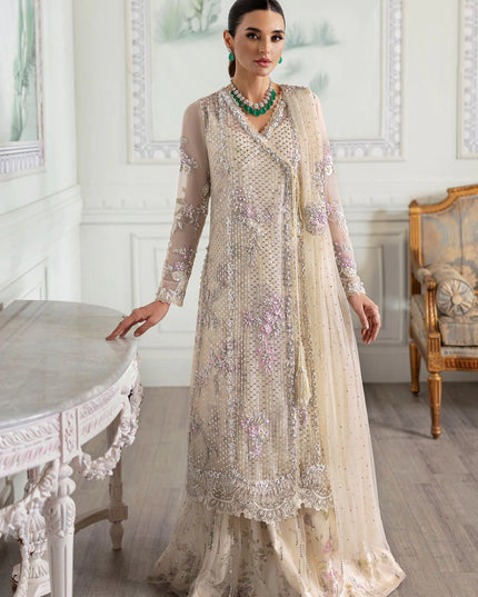 Saira Shakira | Ivory Tulle Embellished Sharara