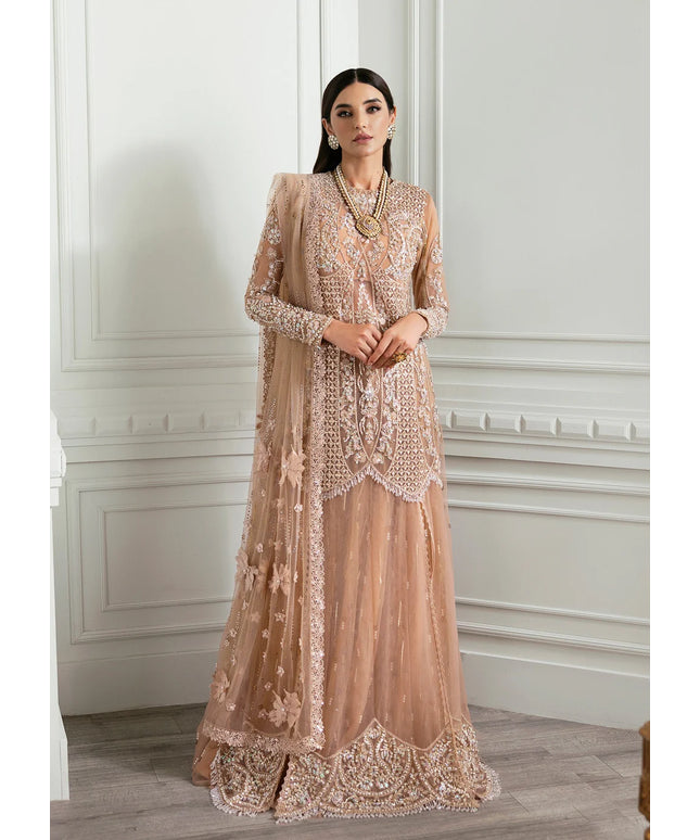 Saira Shakira | Gold Tulle Embellished Sharara