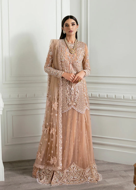 Saira Shakira | Gold Tulle Embellished Sharara