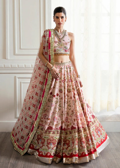 Saira Shakira | Pink Raw Silk Embellished Lehenga