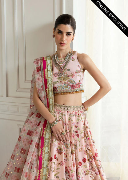 Saira Shakira | Pink Raw Silk Embellished Lehenga
