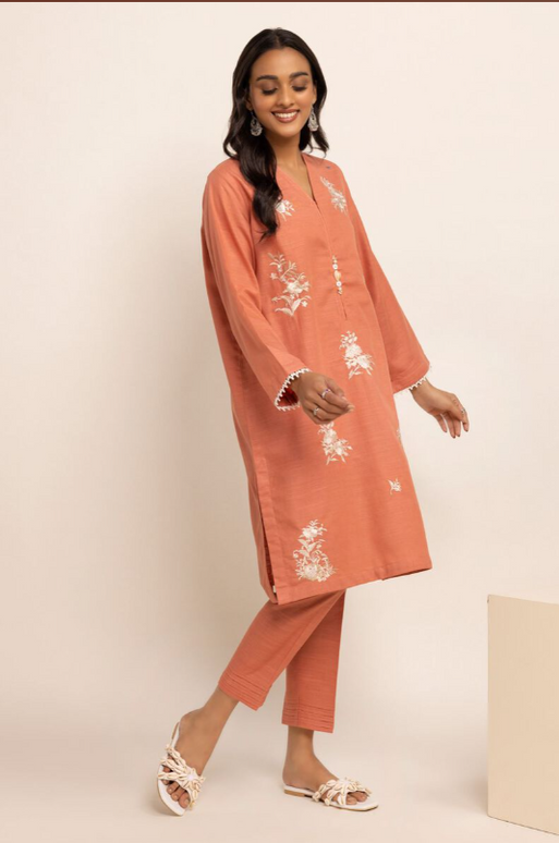 1 Piece | Embroidered Cotton Kurta